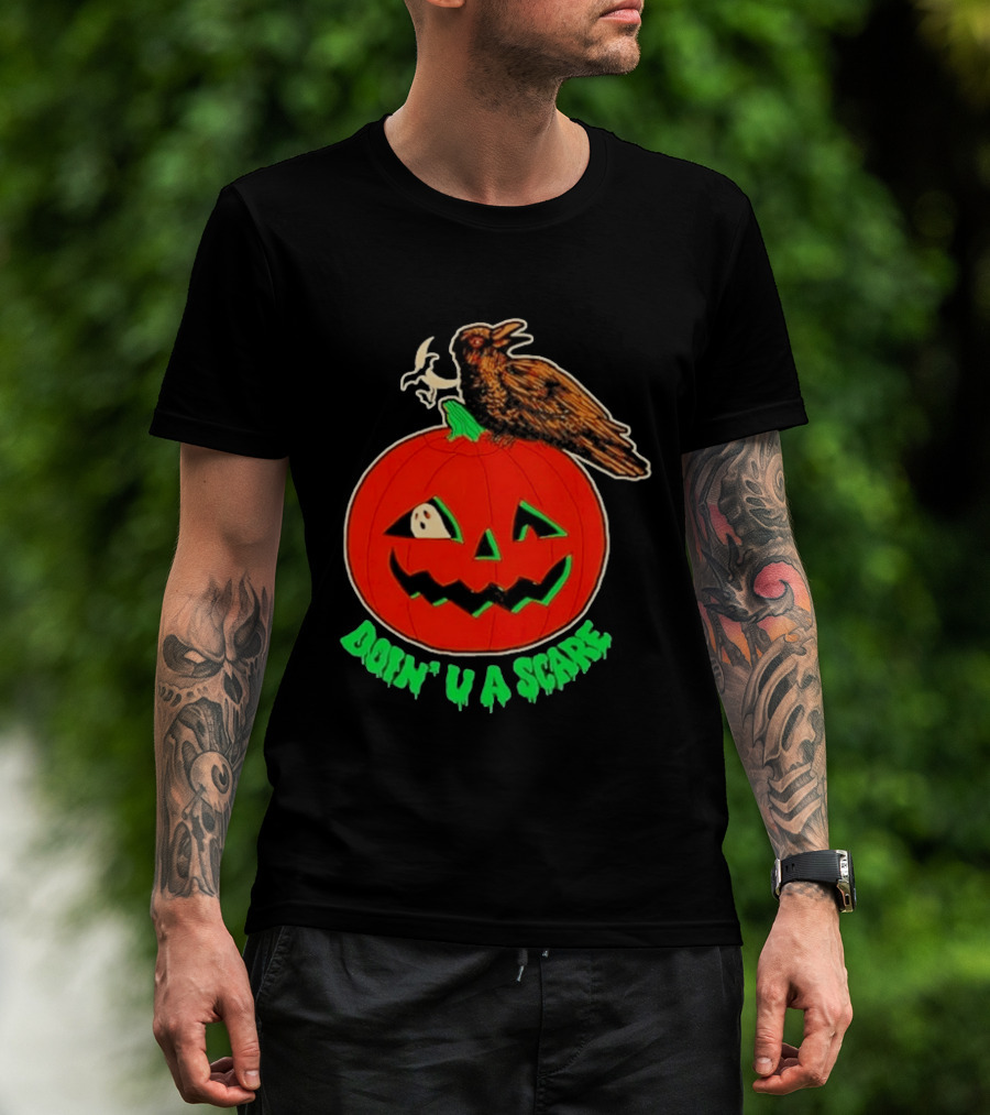 Doin' U A Scare Pumpkin Crow Halloween 2026 T-Shirt
