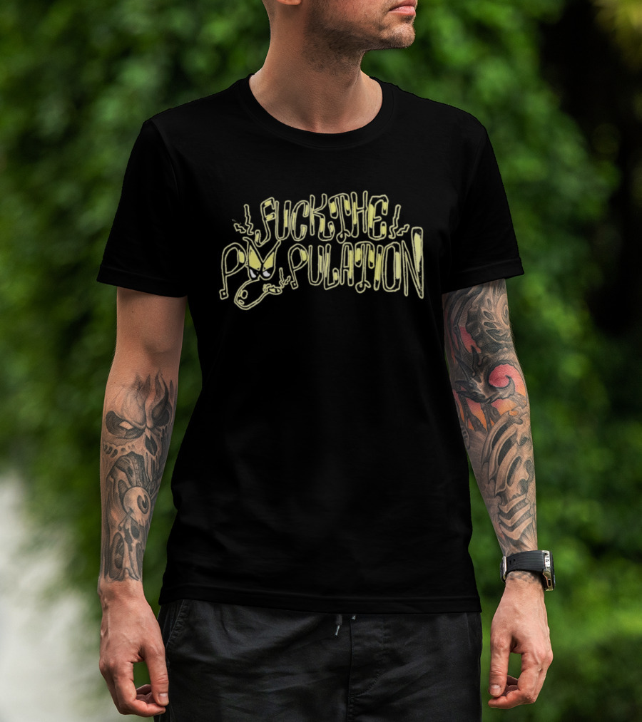Fuck The Population Cat Graphic FTP T-Shirt