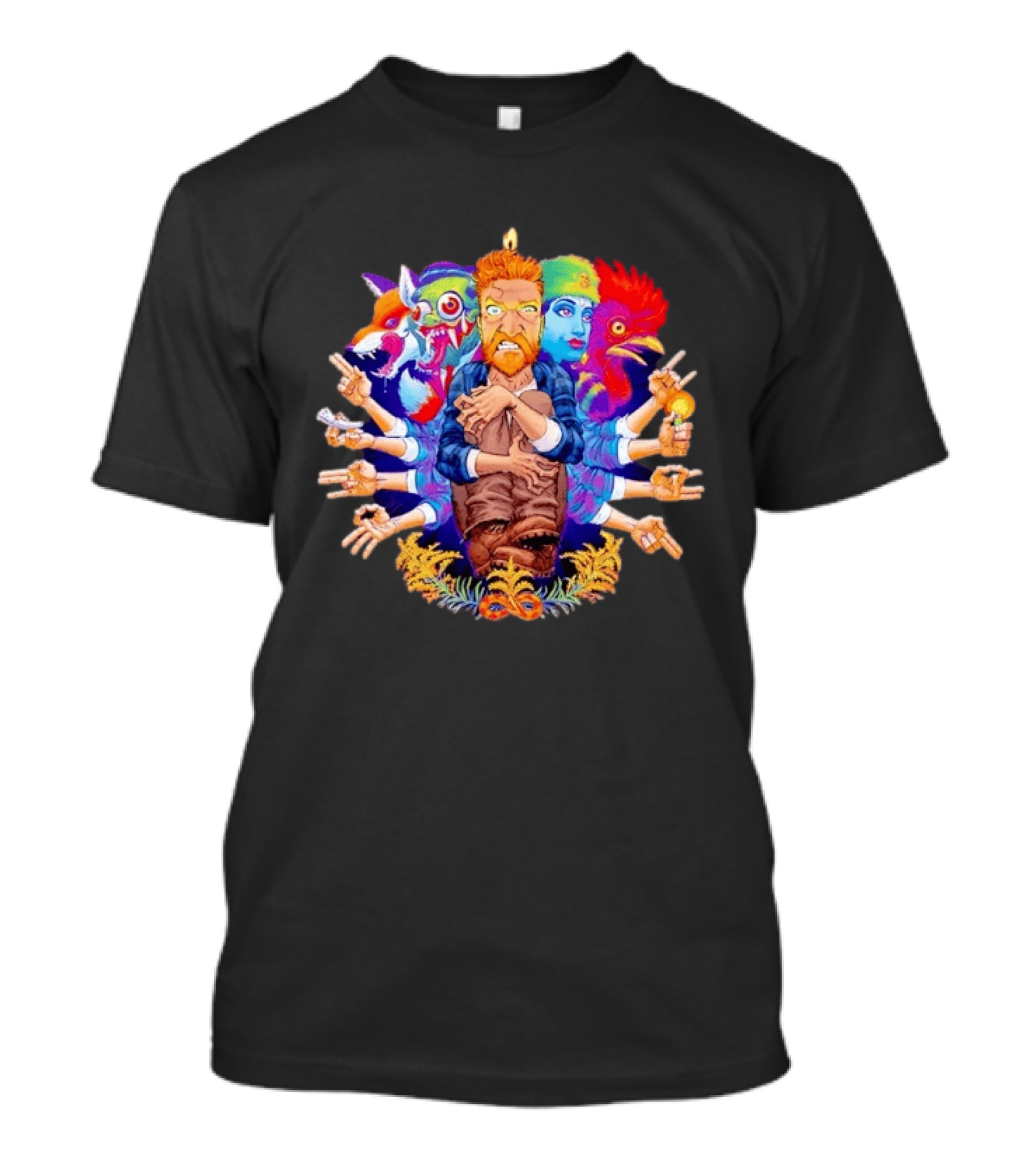 Tyler Childers Psychedelic Country Music Multicolor Surreal Animal T-Shirt