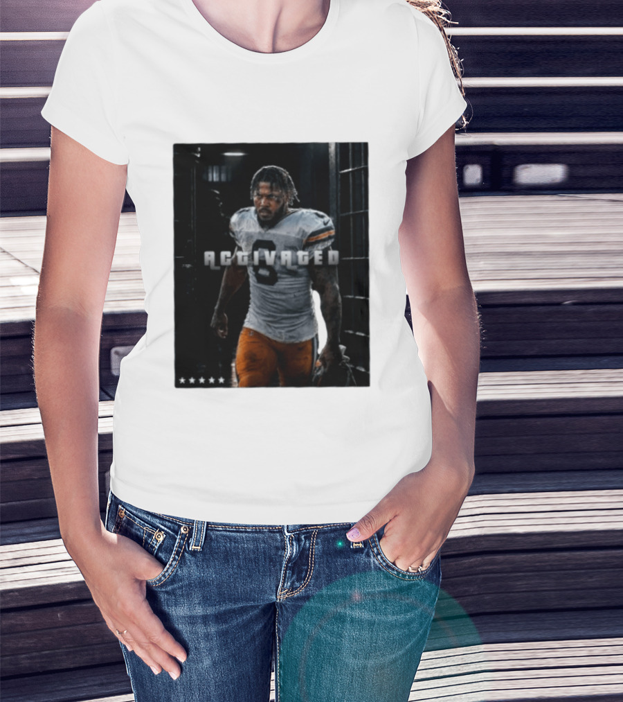 Activated No 8 Football Player Determined Athlete Sports Motivation T-Shirt