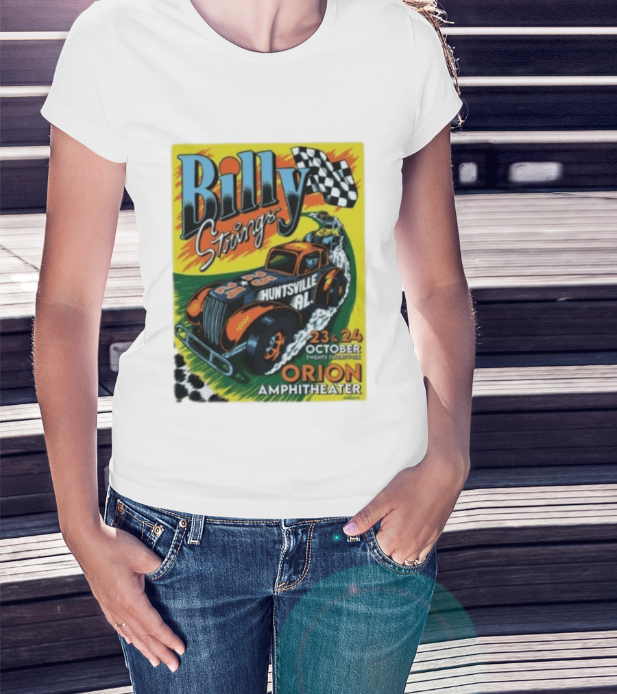 Billy Strings Huntsville AL Orion Amphitheater October 23 & 24 2026 Racing Car Checkerboard Flag T-Shirt