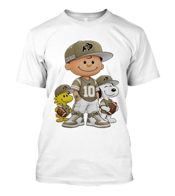 Colorado Buffaloes Charlie Brown Woodstock Snoopy Number 10 Football Fans T-Shirt