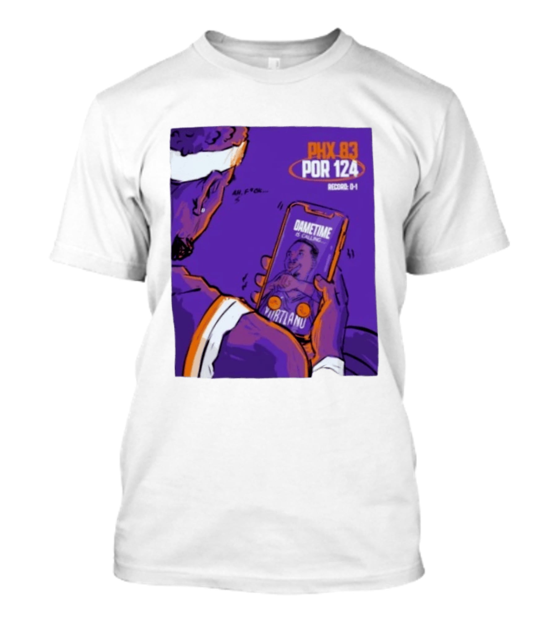 PHX 83 POR 124 Dametime Is Calling Nurtanu Record 0 1 T-Shirt