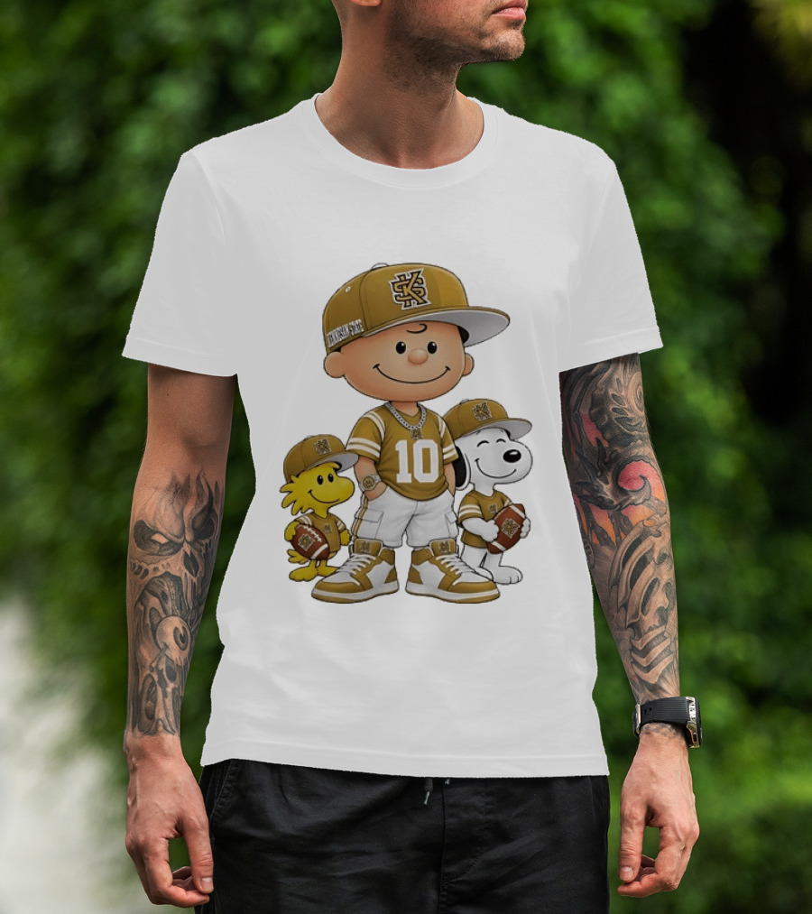 Kennesaw State Owls Charlie Brown Woodstock Snoopy Number 10 Football Fans T-Shirt