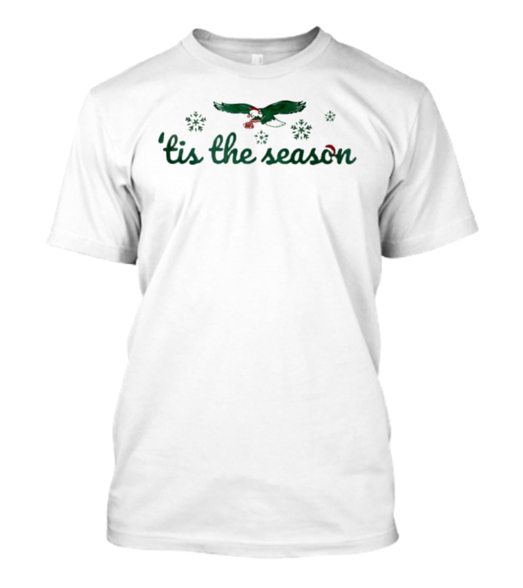 Philadelphia Eagles 'Tis The Season Christmas Football Snowflakes T-Shirt