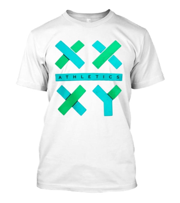 XXXY Athletics Classic Design With Bold Green And Blue X T-Shirt