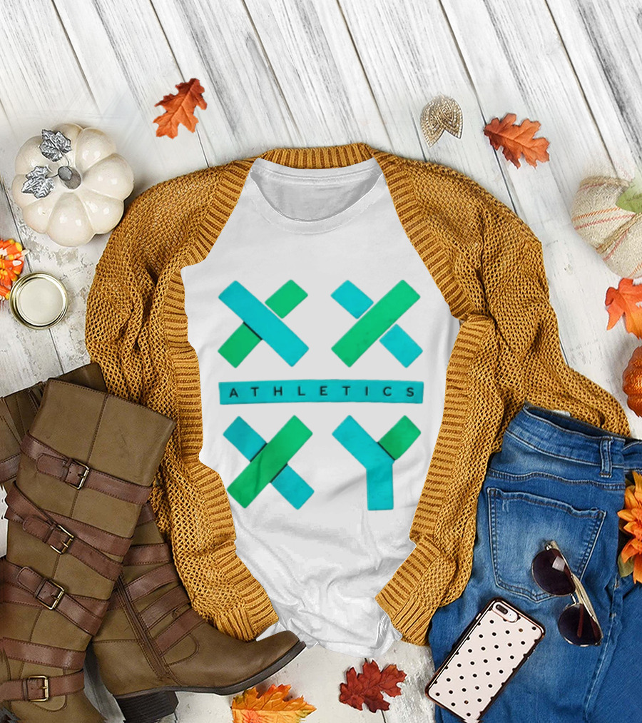 XXXY Athletics Classic Design With Bold Green And Blue X T-Shirt