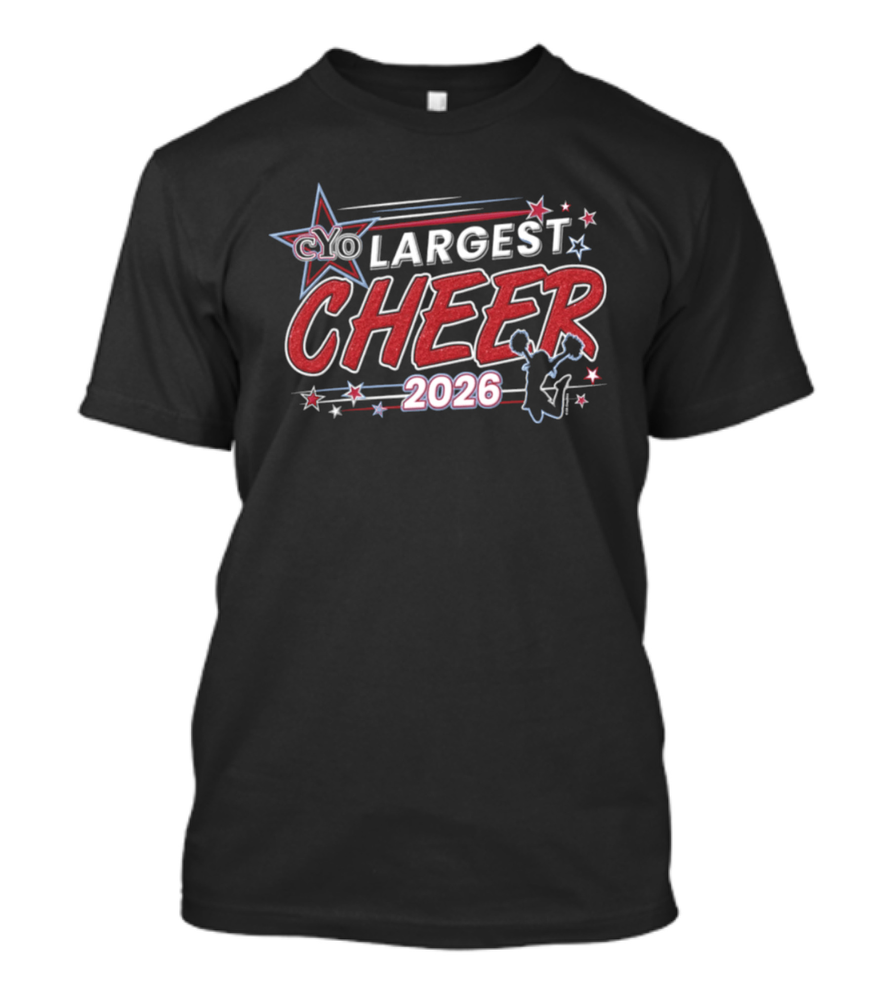 CYO Largest Cheer 2026 Stars And Cheerleader T-Shirt