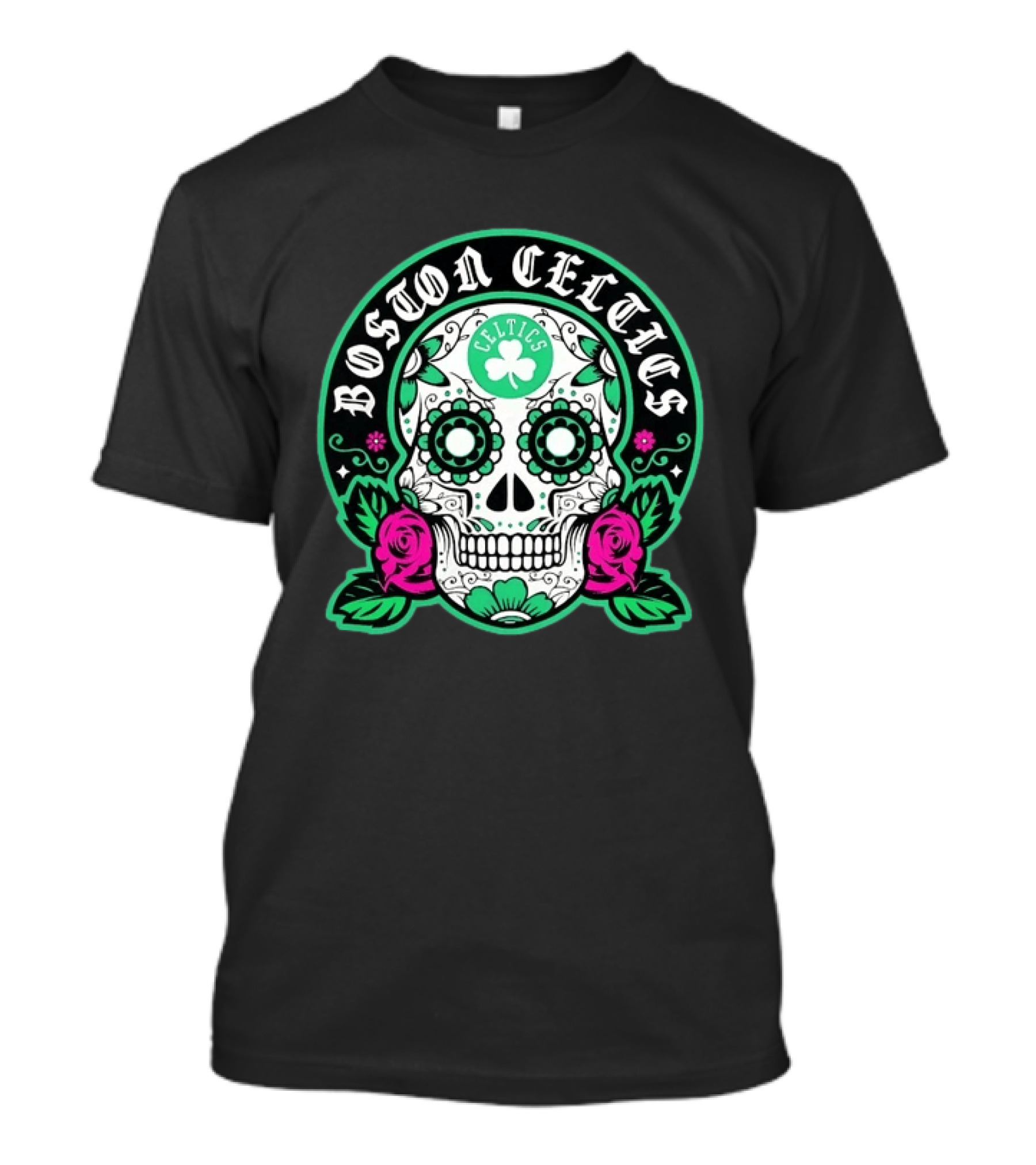 Boston Celtics Dia De Los Muertos Sugar Skull NBA T-Shirt