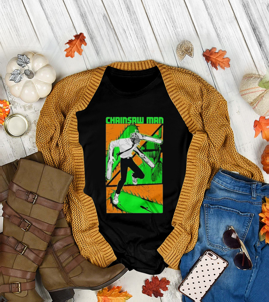 Chainsaw Man Denji Manga Anime Character Action T-Shirt