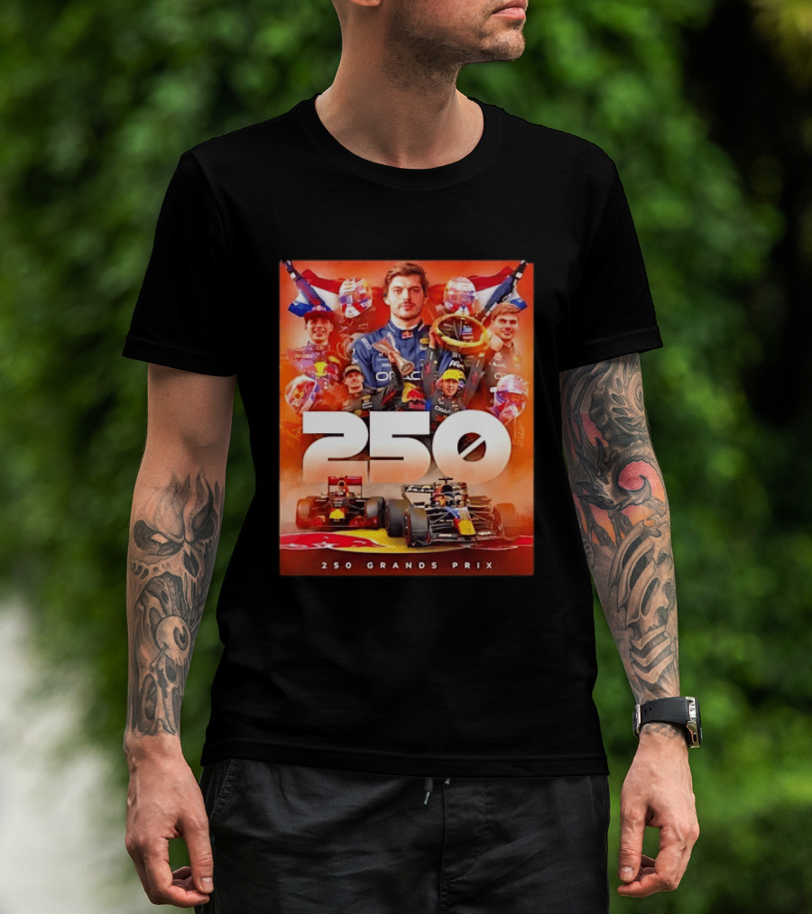Max Verstappen Oracle Red Bull Racing 250 Grands Prix Celebration T-Shirt