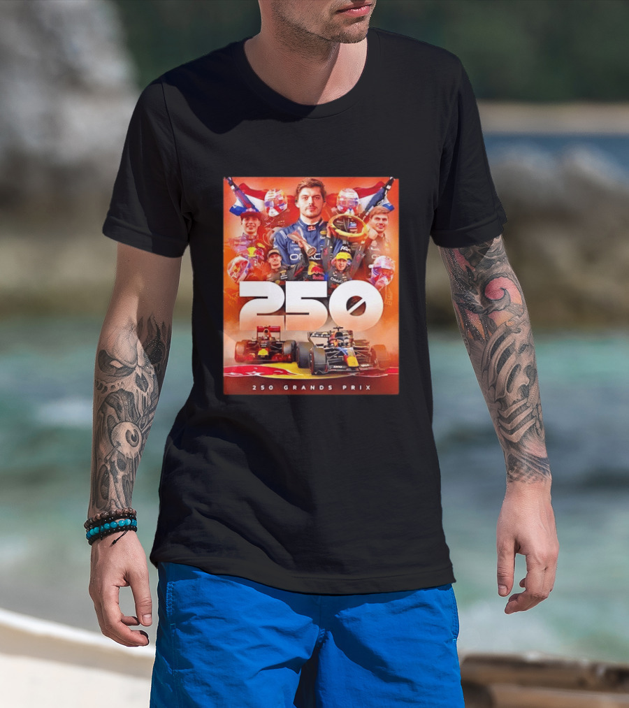 Max Verstappen Oracle Red Bull Racing 250 Grands Prix Celebration T-Shirt