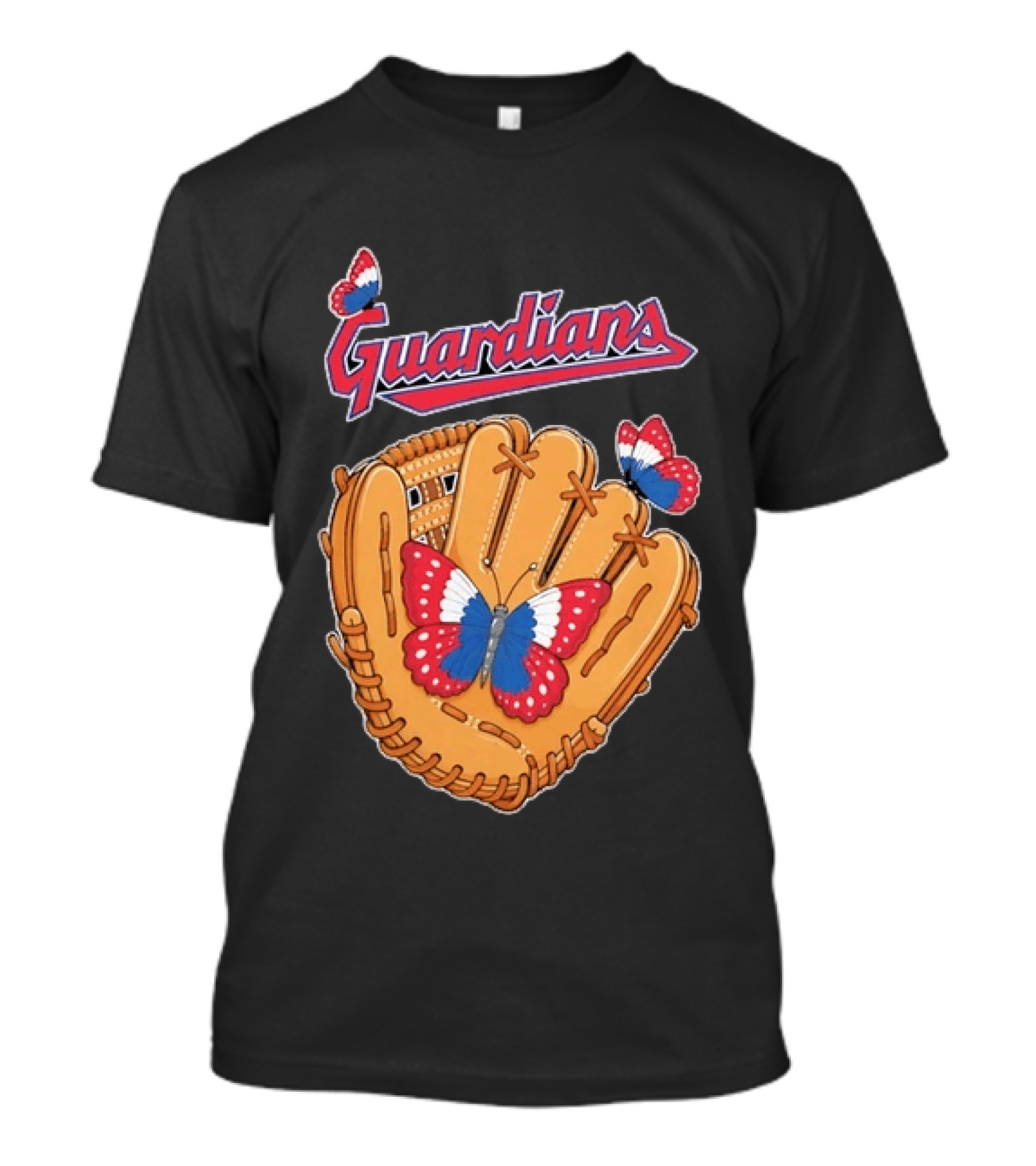 Cleveland Guardians Baseball Glove Butterfly T-Shirt