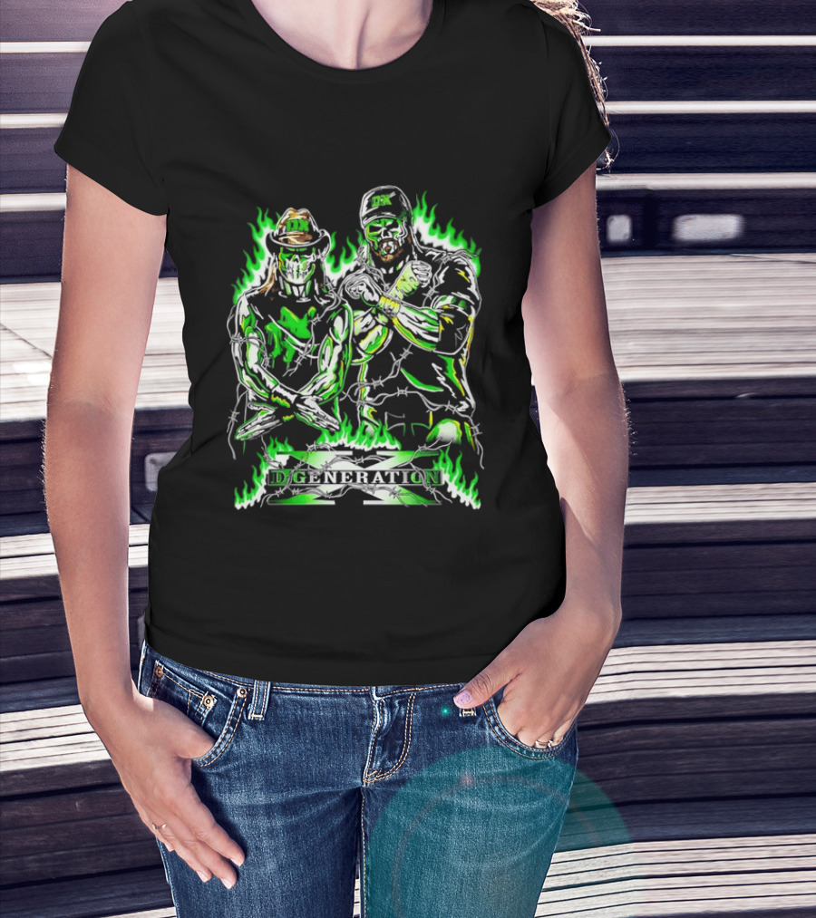 D Generation X DX WWE Warren Lotas Neon Sketch T-Shirt