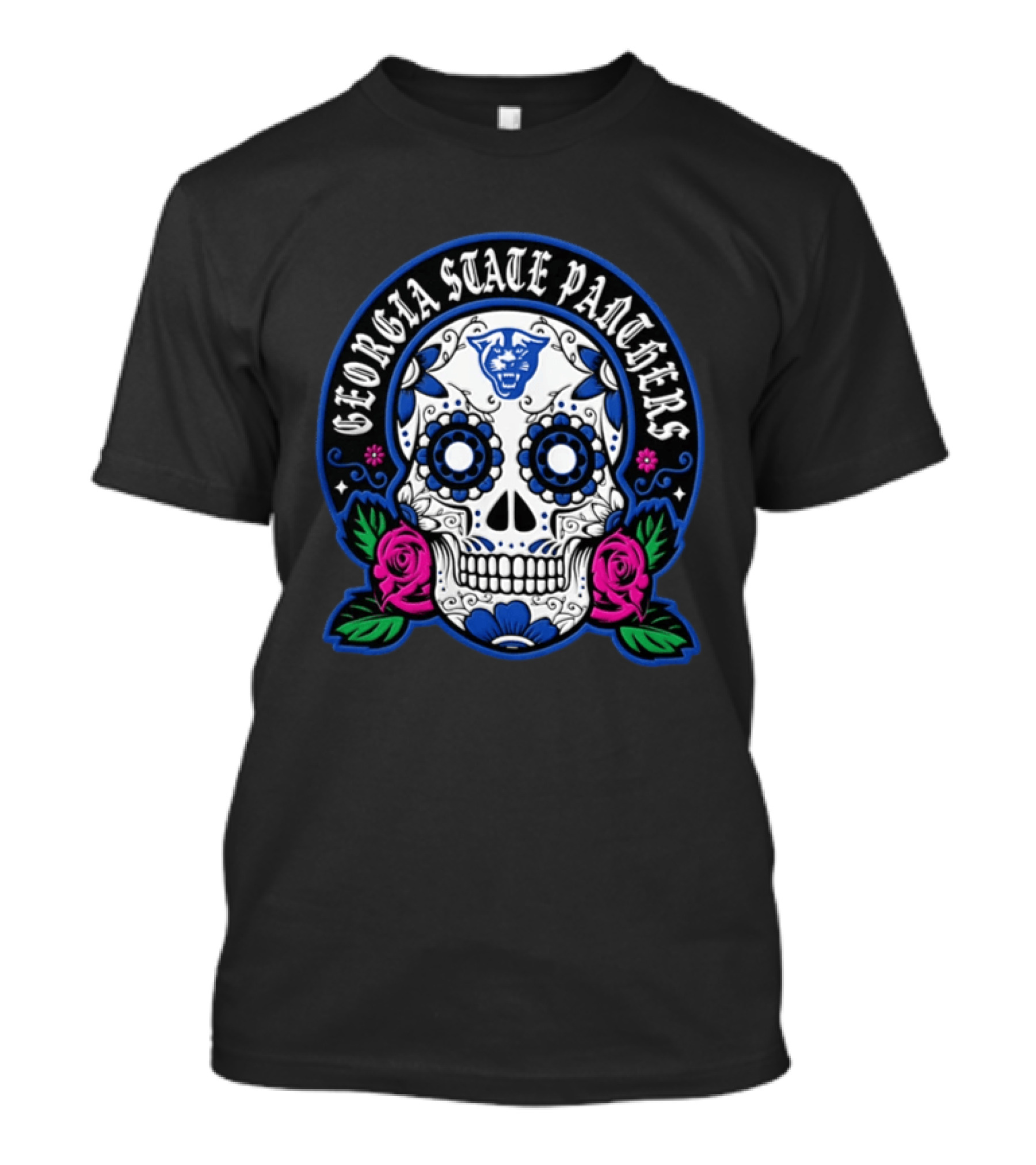 Georgia State Panthers Sugar Skull El Dia De Los Muertos T-Shirt