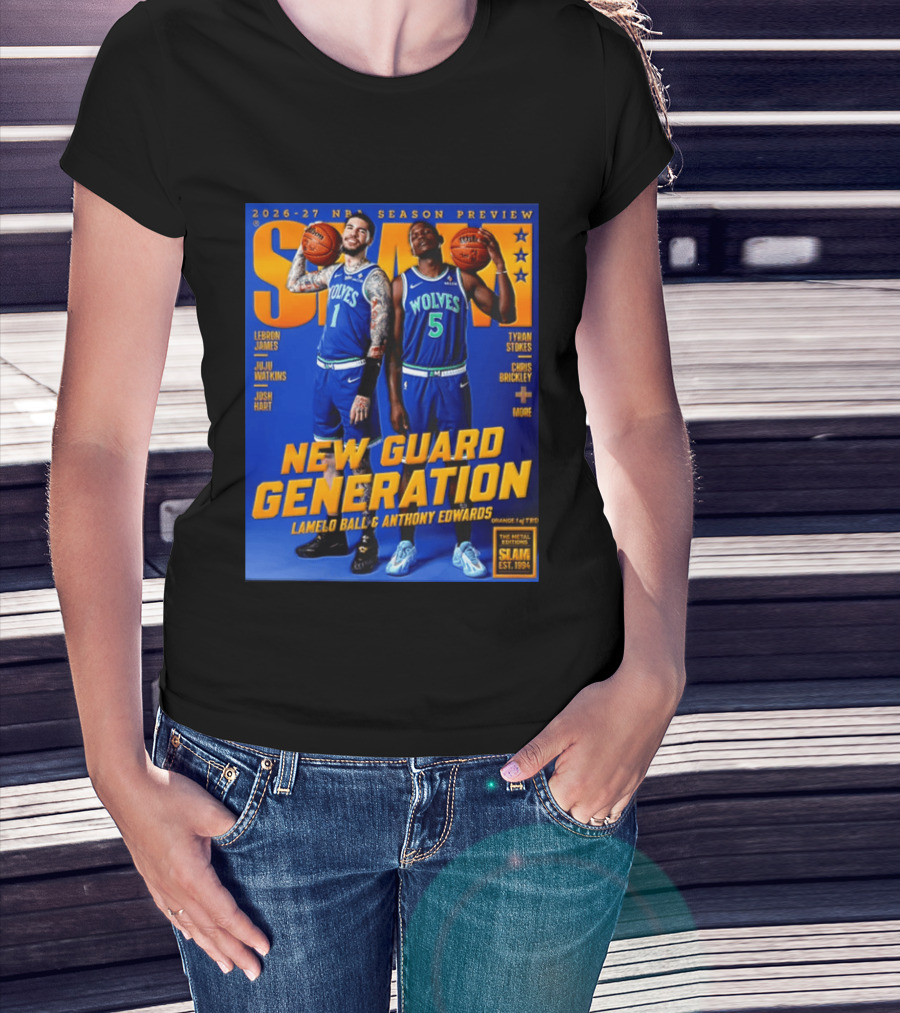 2026 27 NBA Season Preview New Guard Generation LaMelo Ball Anthony Edwards SLAM Wolves T-Shirt