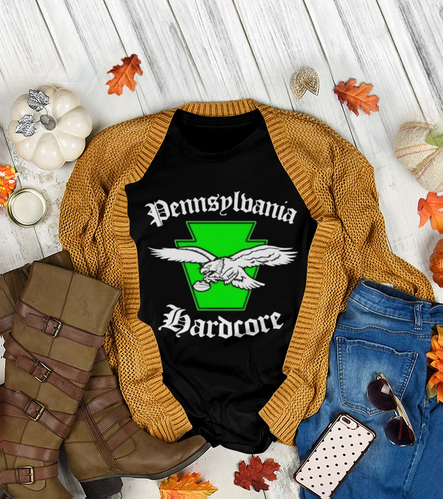 Pennsylvania Hardcore Eagle Graphic Football T-Shirt