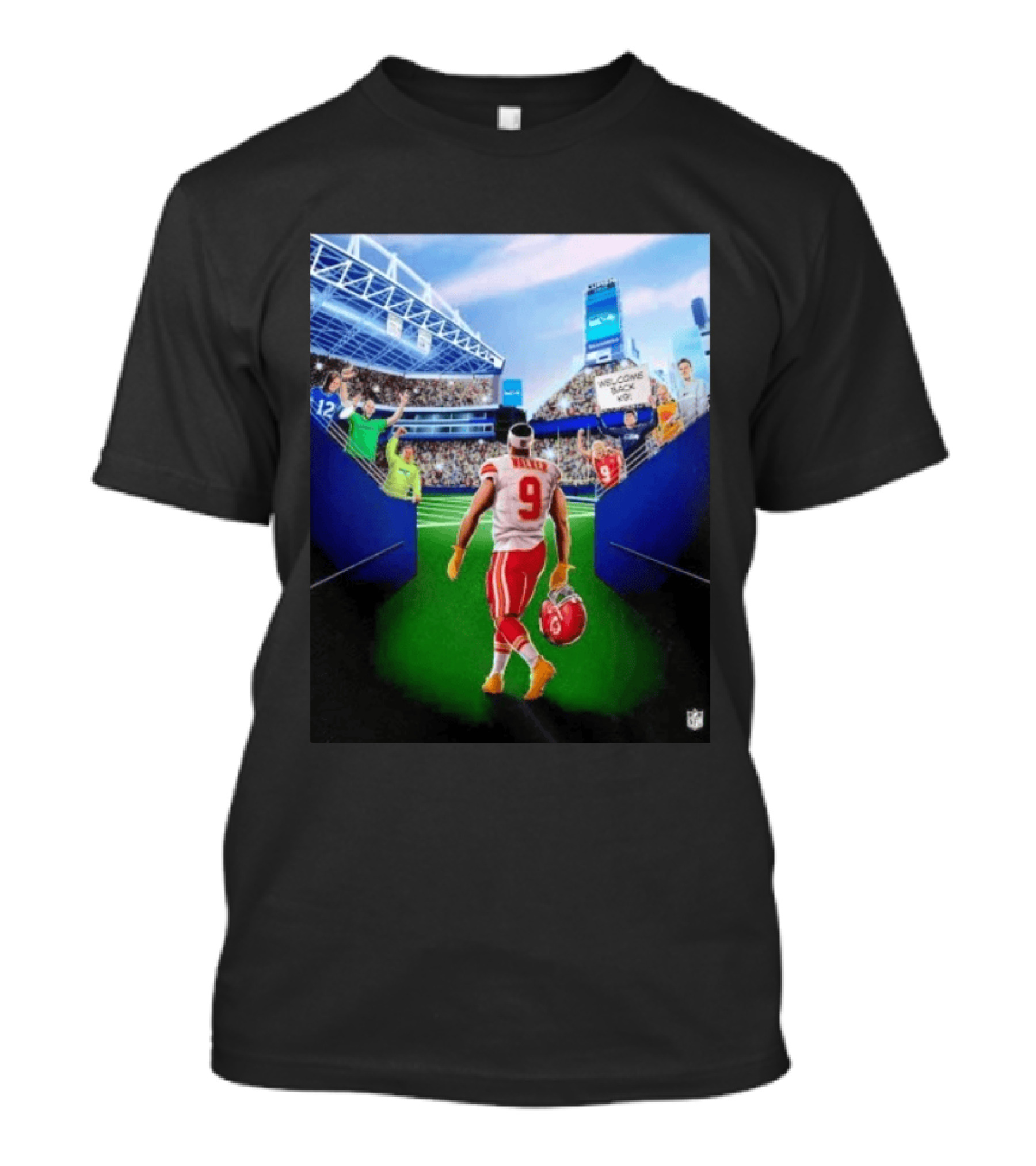 Walker No 9 Welcome Back K9 Seattle Seahawks Stadium Celebration Scene T-Shirt