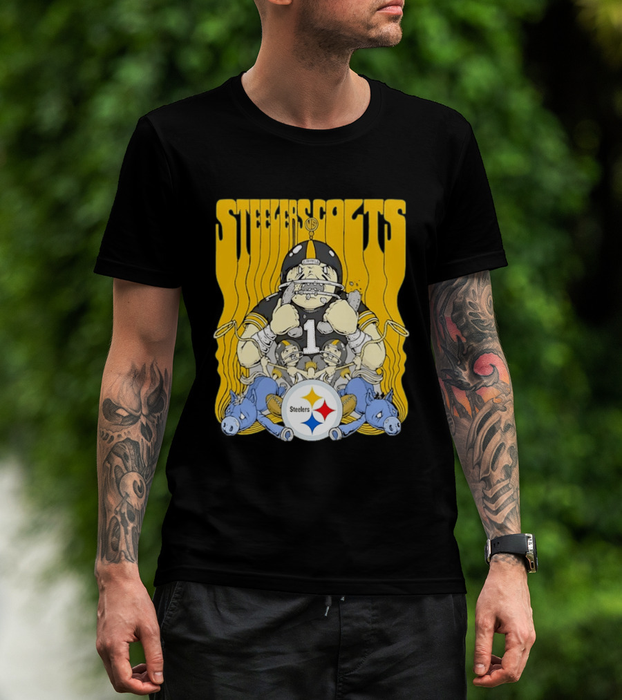 Steelers Colts Matchup Cartoon Football Art Steelers T-Shirt