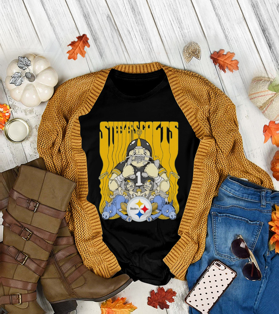 Steelers Colts Matchup Cartoon Football Art Steelers T-Shirt