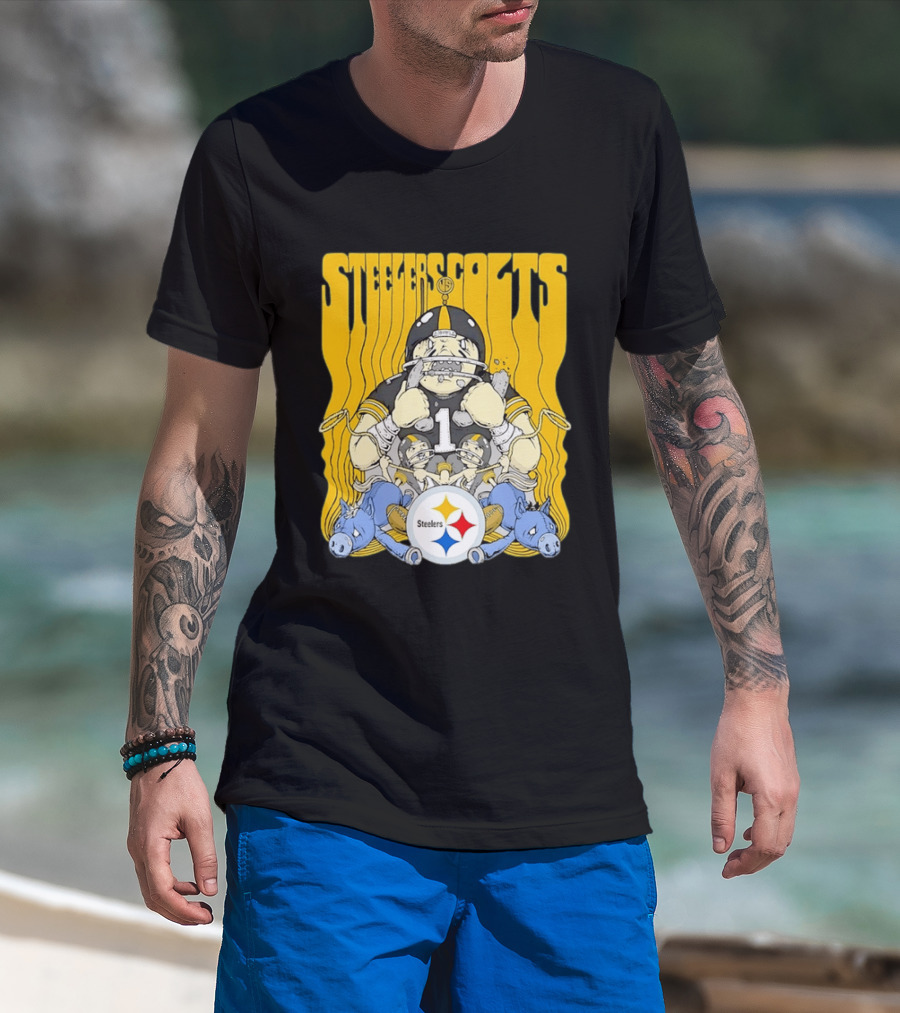 Steelers Colts Matchup Cartoon Football Art Steelers T-Shirt