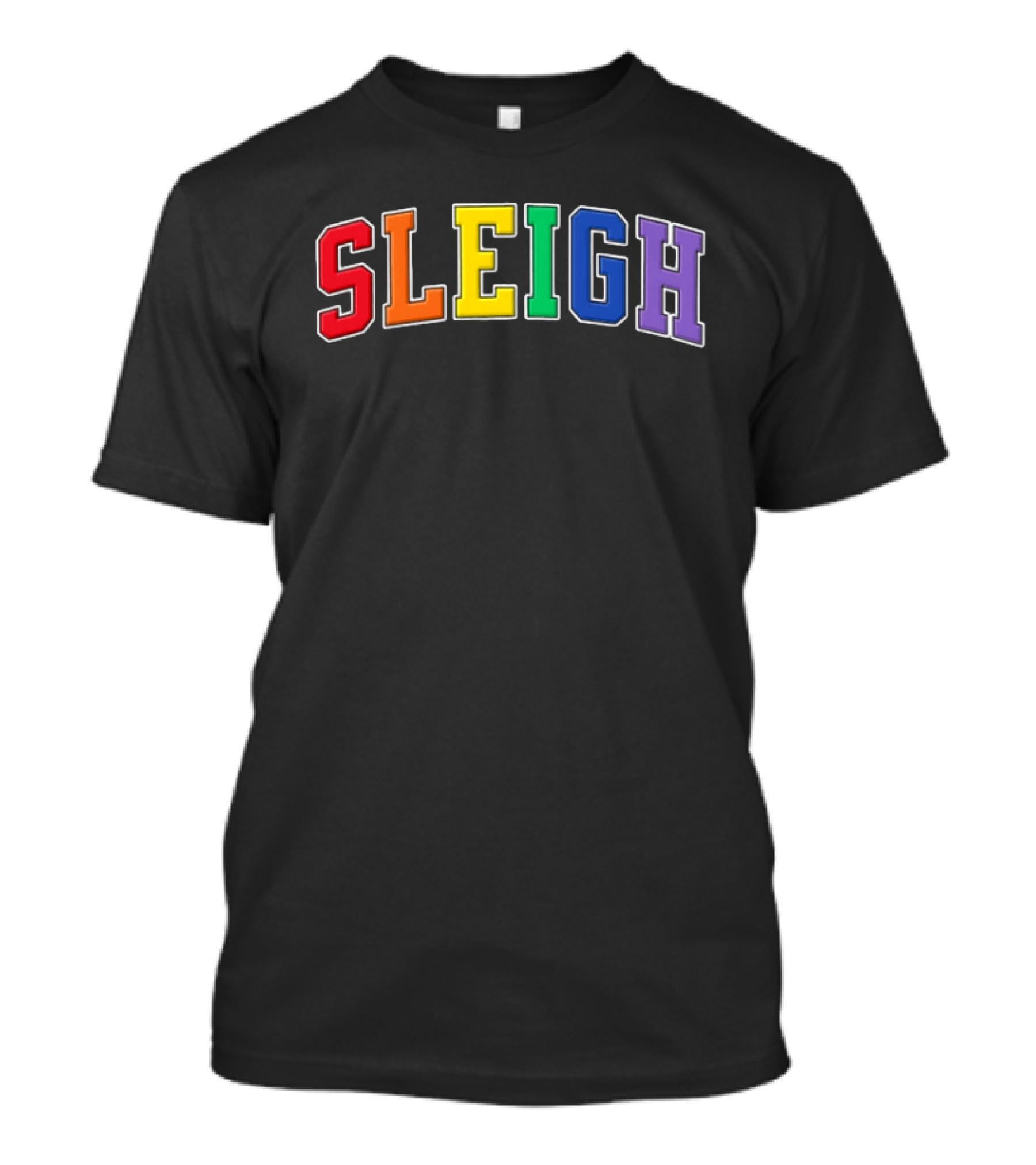Sleigh Rainbow Colorful Holiday Christmas T-Shirt