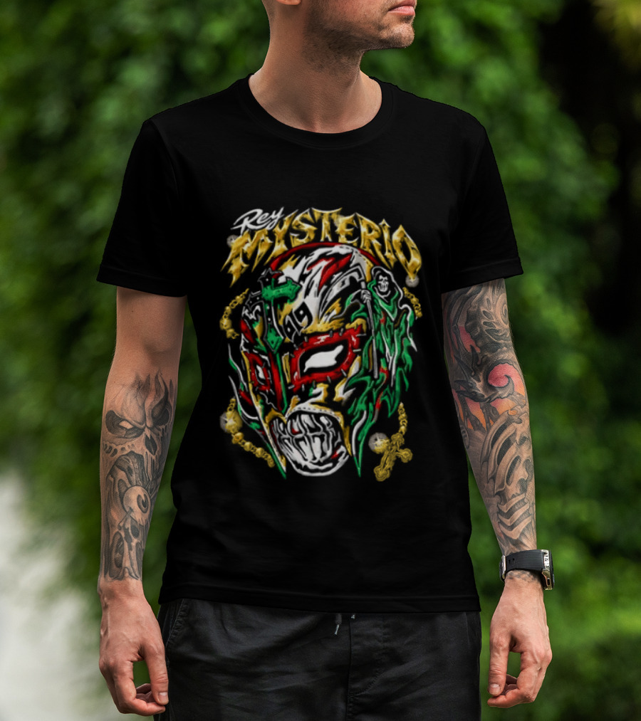 Rey Mysterio 619 WWE Lucha Libre Mask Design Multicolor T-Shirt