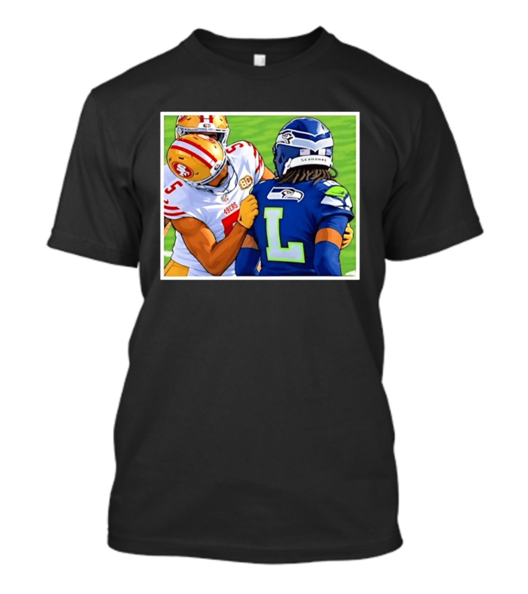 San Francisco 49ers Vs Seattle Seahawks Iconic Football Rivalry Showdown T-Shirt