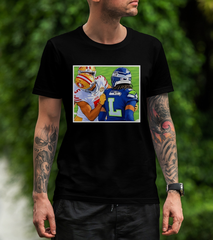 San Francisco 49ers Vs Seattle Seahawks Iconic Football Rivalry Showdown T-Shirt