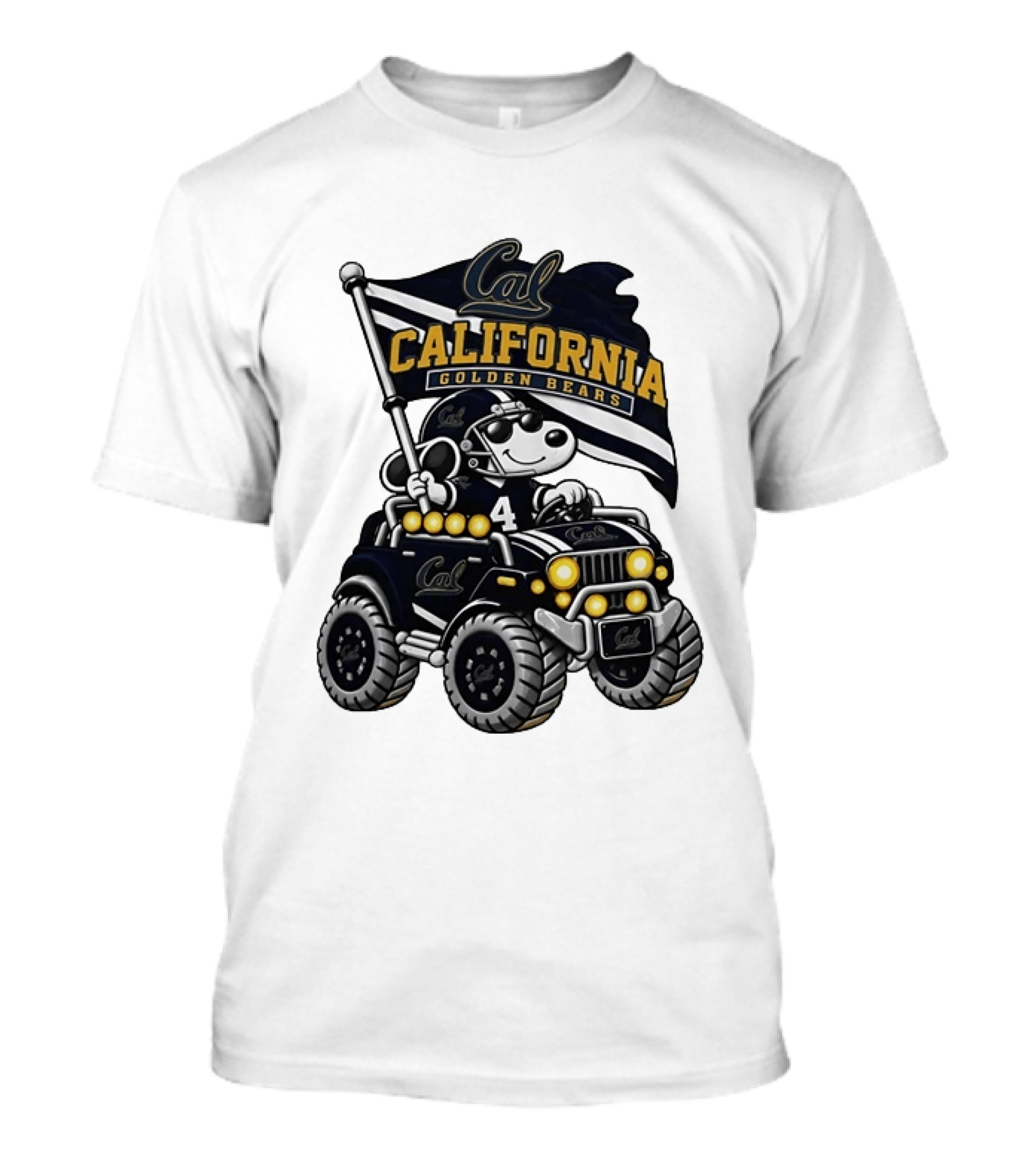 Cal Golden Bears Snoopy Jeep Flag Football T-Shirt