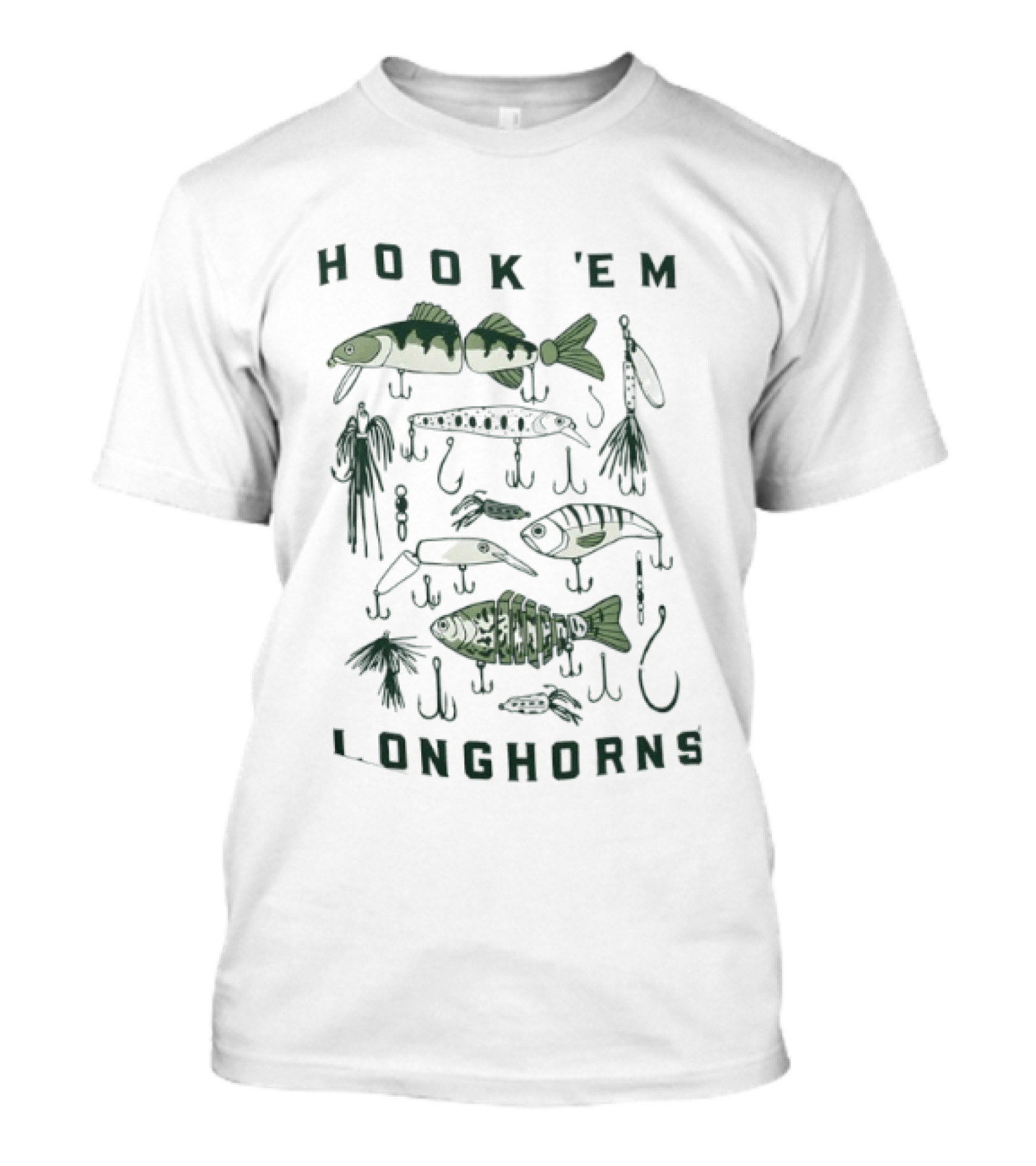 Hook 'Em Longhorns Fishing Lures University Of Texas T-Shirt