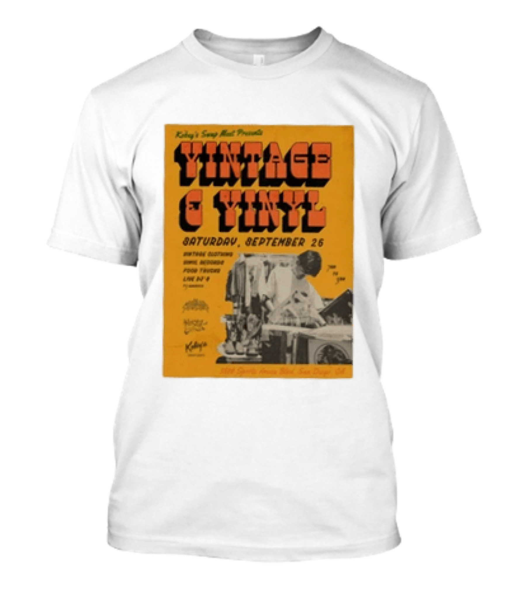 Kobey's Swap Meet Presents Vintage And Vinyl Event San Diego September 26 T-Shirt