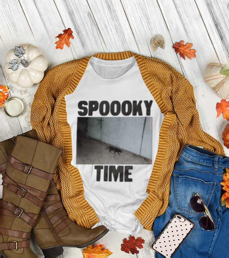 SPOOKY TIME Black Cat Creepy Hallway T-Shirt