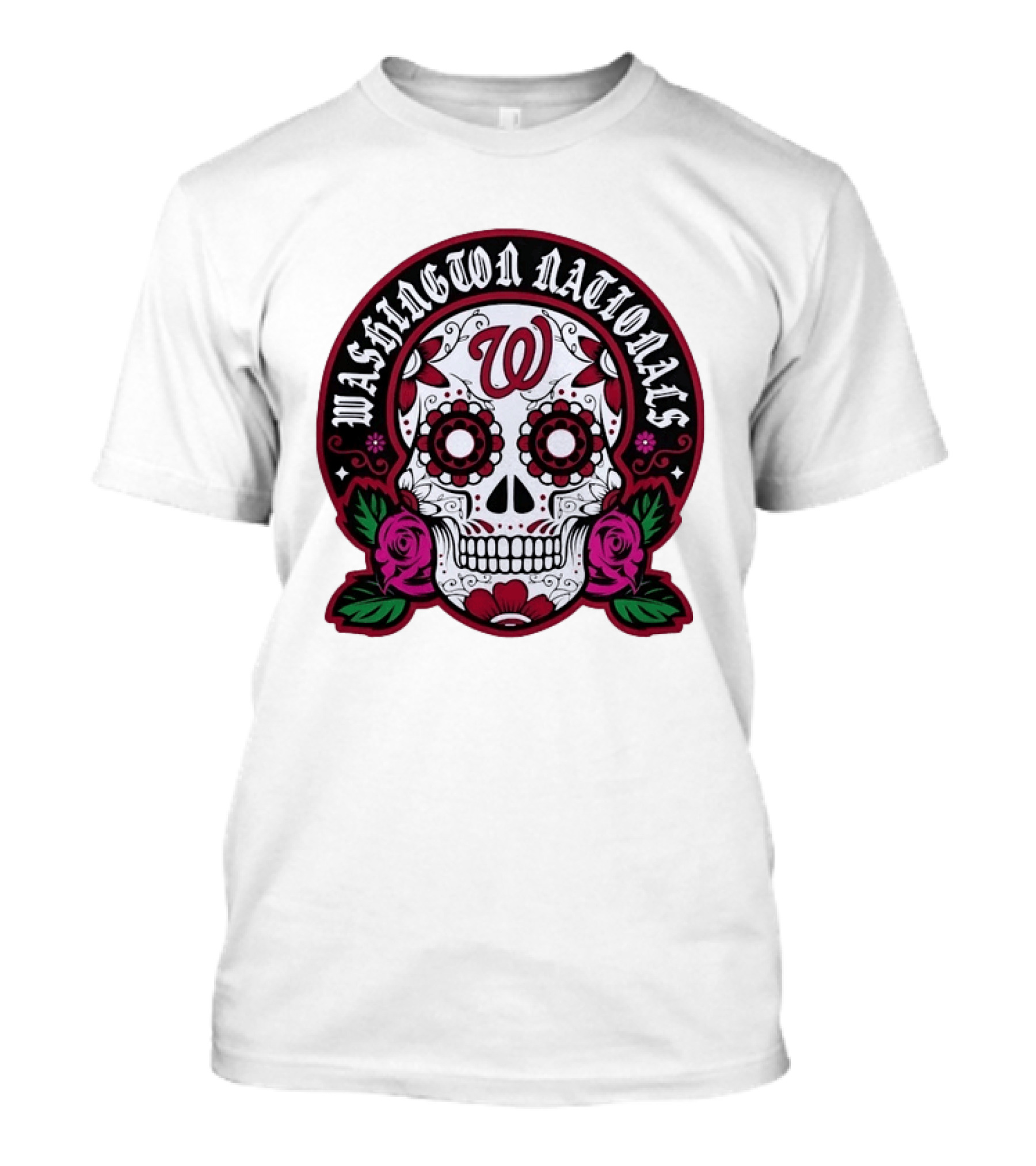 Washington Nationals Dia De Los Muertos Skeleton Sugar Skull MLB T-Shirt
