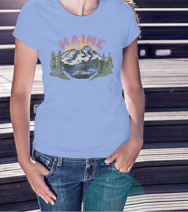 MAINE LL BEAN Mountain Landscape T-Shirt