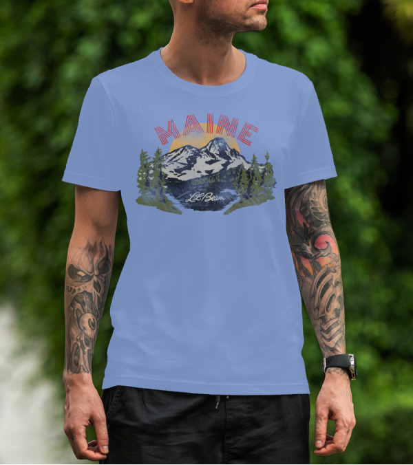 MAINE LL BEAN Mountain Landscape T-Shirt