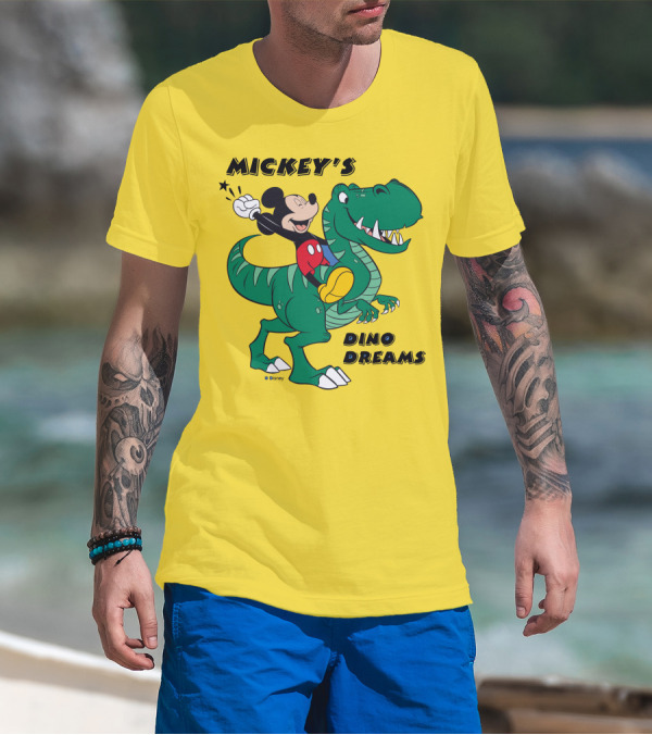 Mickey's Dino Dreams Adventure With Dinosaur Disney T-Shirt