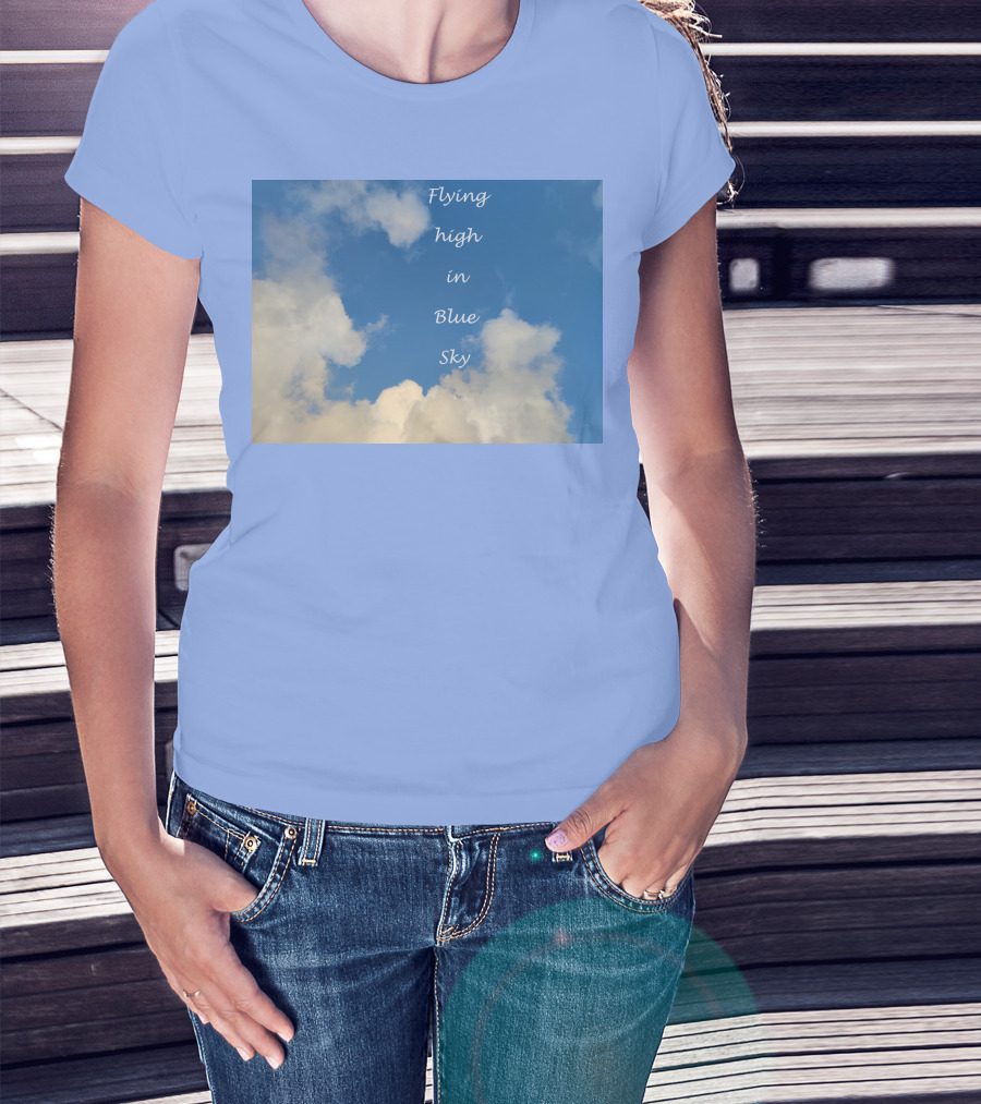 Flying High In Blue Sky Clouds T-Shirt