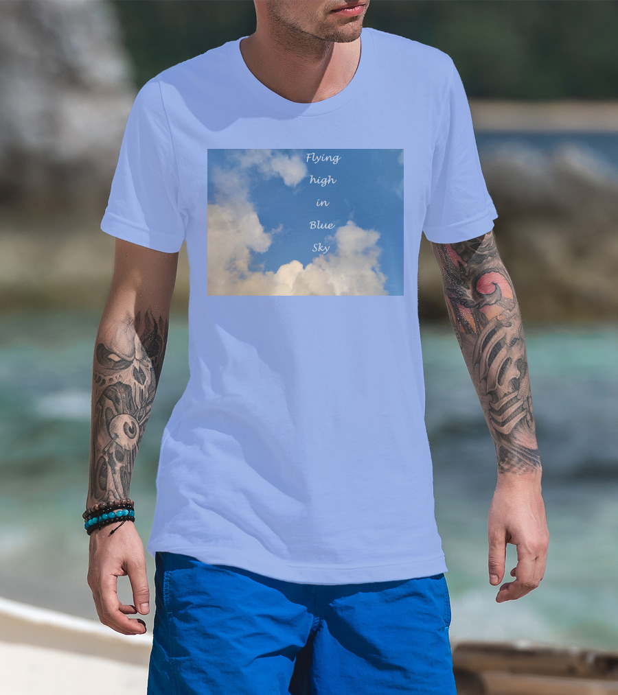 Flying High In Blue Sky Clouds T-Shirt