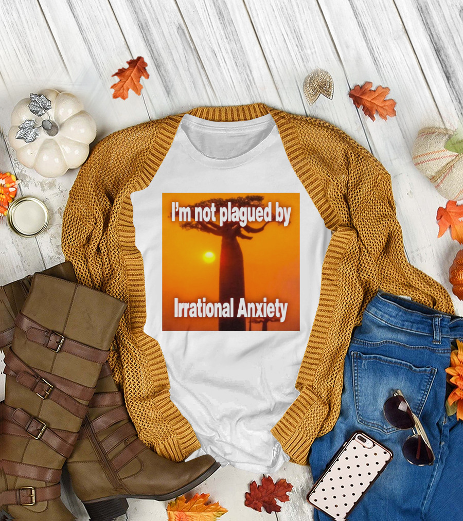 Imbuggyhear Global Self Hypnosis I'm Not Plagued By Irrational Anxiety Baobab Tree Sunset T-Shirt