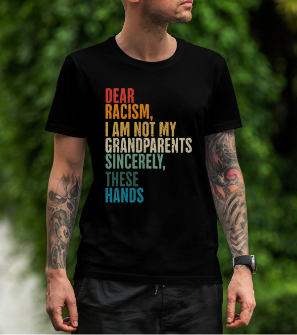 Omegan The Stallion Dear Racism I Am Not My Grandparents Sincerely These Hands T-Shirt