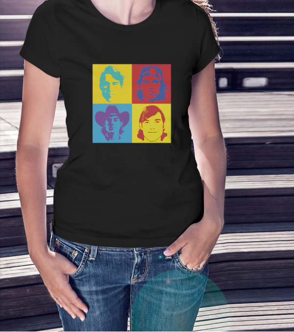 Danny Duncan Merch Pop Art Style 4 Faces Black T-Shirt
