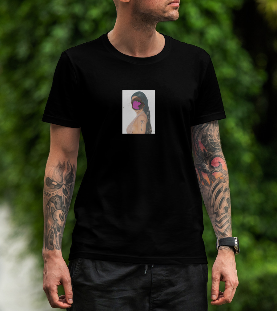 Rosalia Merch La Fama R Teardrop Tattoo And Purple Mask T-Shirt
