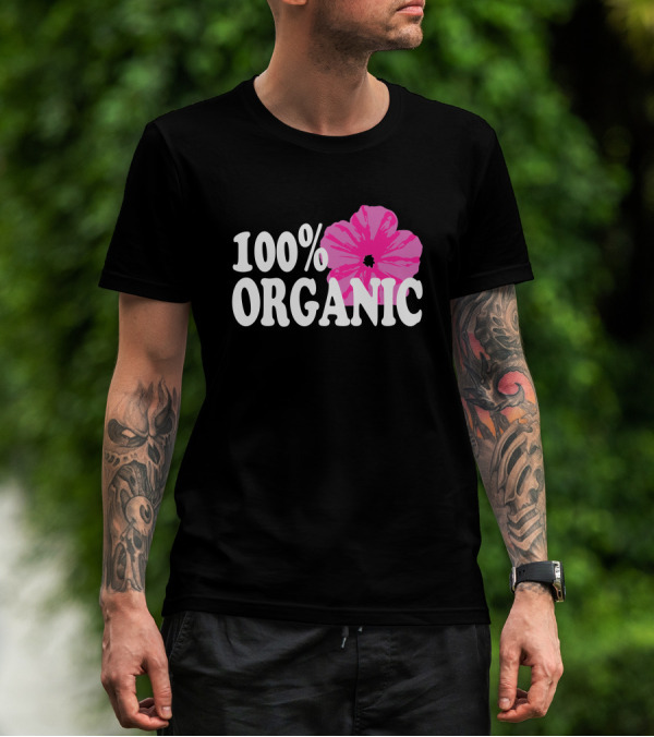 Santea Merch 100% Organic Pink Flower Sannysants T-Shirt