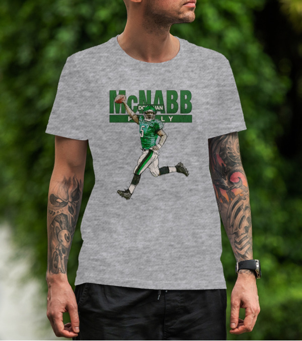 Donovan McNabb Philly Football Green Number 5 Drawing T-Shirt