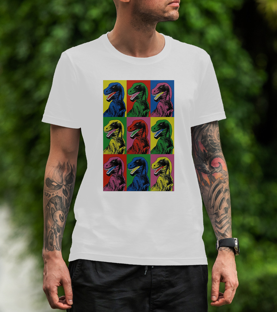 Steven Spielberg Jurassic Park Dinosaur Pop Art Universalpics Andy Warhol T-Shirt