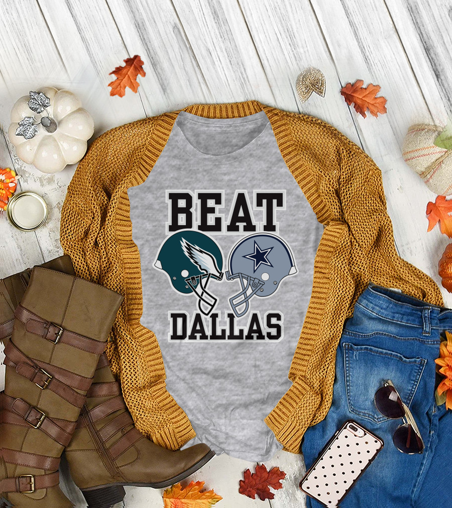 Beat Dallas Nick Sirianni John Clark Eagles Cowboys Helmets T-Shirt