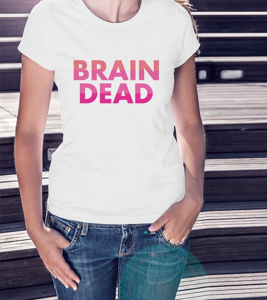 Ashleyloob Brain Dead Ashley Pink Gradient Text T-Shirt