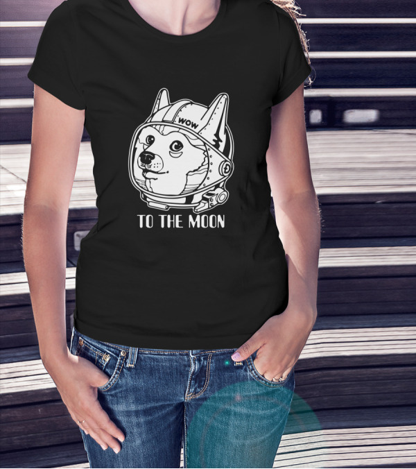 Wow Doge To The Moon Shiba Astrodoge T-Shirt