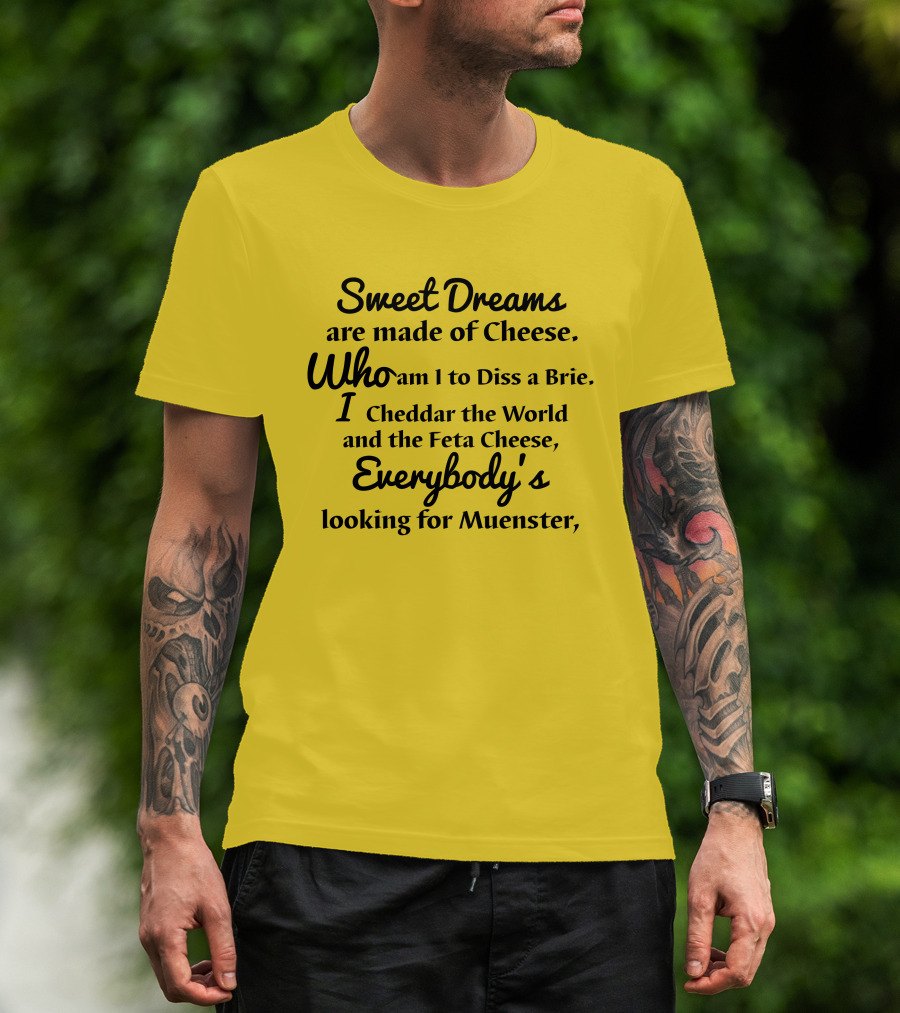 Sweet Dreams Are Made Of Cheese Who Am I To Diss A Brie I Cheddar The World And The Feta Cheese Everybody's Looking For Muenster T-Shirt